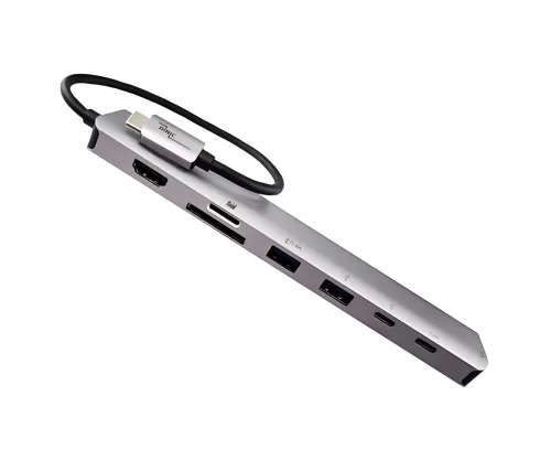 USB-C 9-in-1 docking station, HDMI 4K/60Hz, 3.5mm K 2x USB-A, USB-C load PD, USB-C data, SD/TF, RJ45